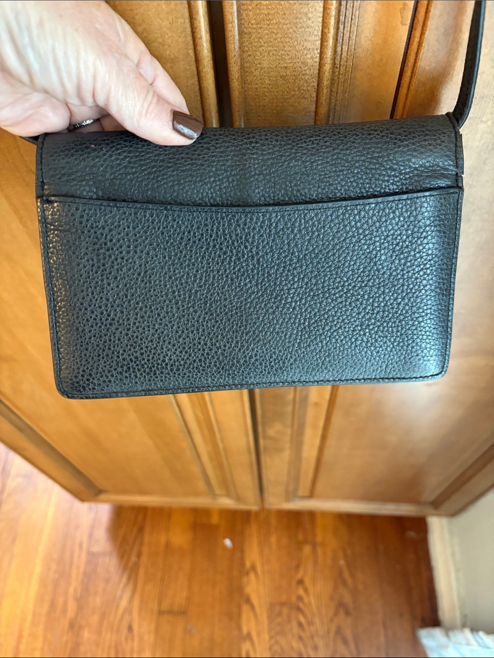 Coach Black Pebbled Leather Crossbody Wallet - Picture 7 of 10